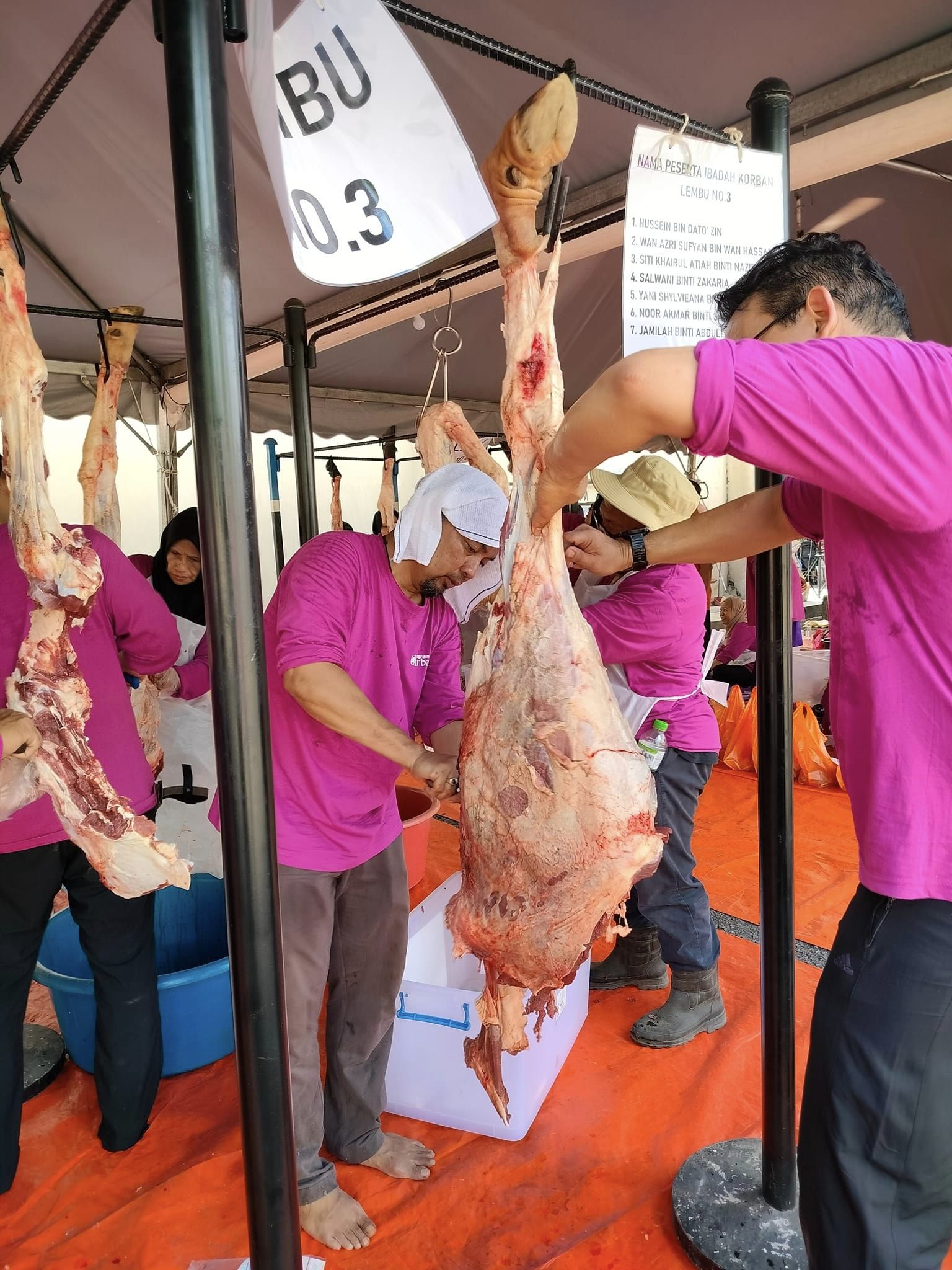 melapah daging qurban